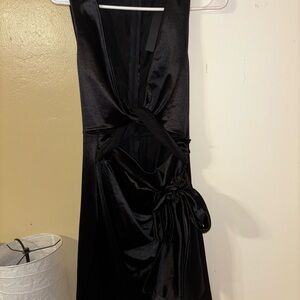 Fashion Nova Black Satin Dress
